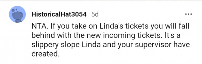 Linda and your employer have created a slippery slope