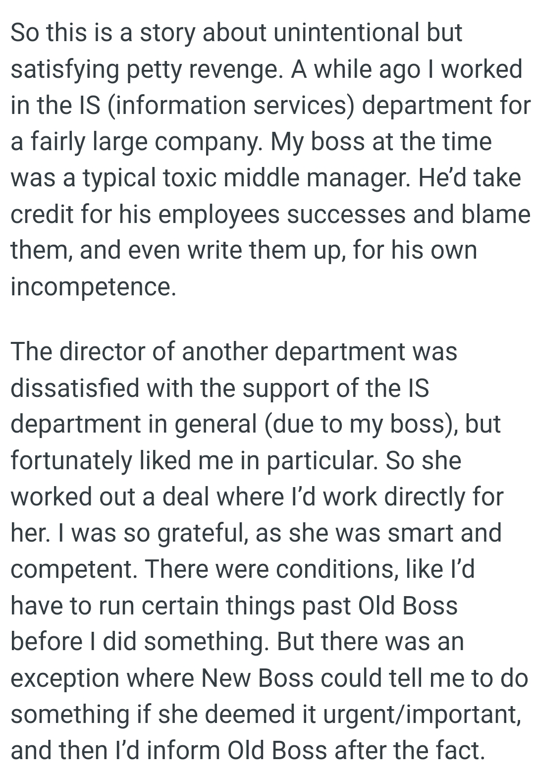 The Director of Another Department Was Dissatisfied with the Support of the IS Department in General