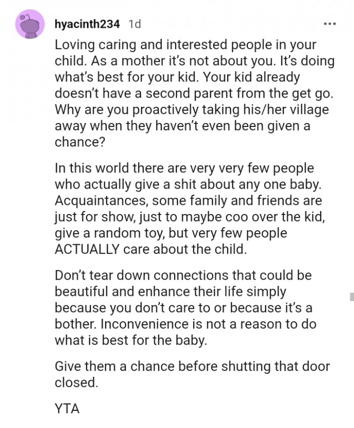 Your kid already doesn't have a second parent