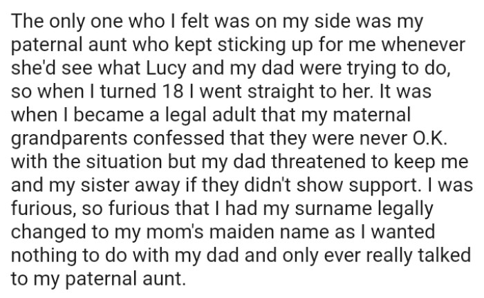 OP's maternal grandparents confessed that they were never okay with the situation