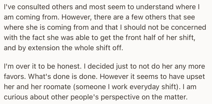 OP consulted with others and people they spoke with seem to have differing opinions on this