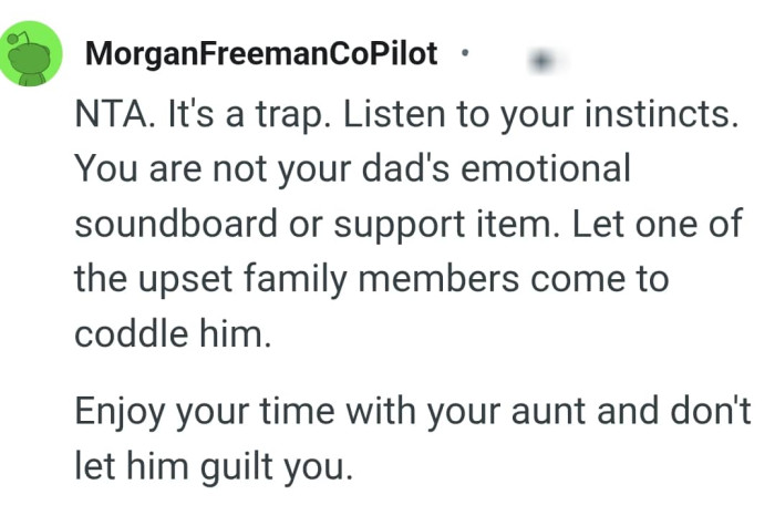 The OP should enjoy her time with her aunt as that is what matters