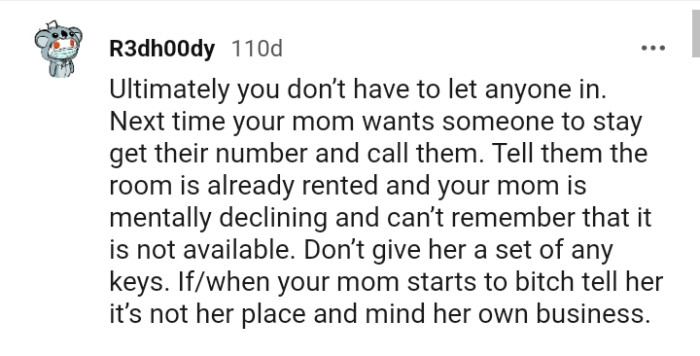 Room's already rented