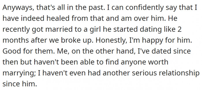 He recently got married.