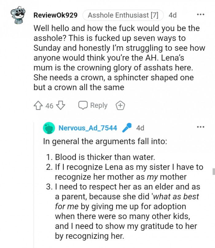 This Redditor can't figure out why anyone would think the OP is the AH