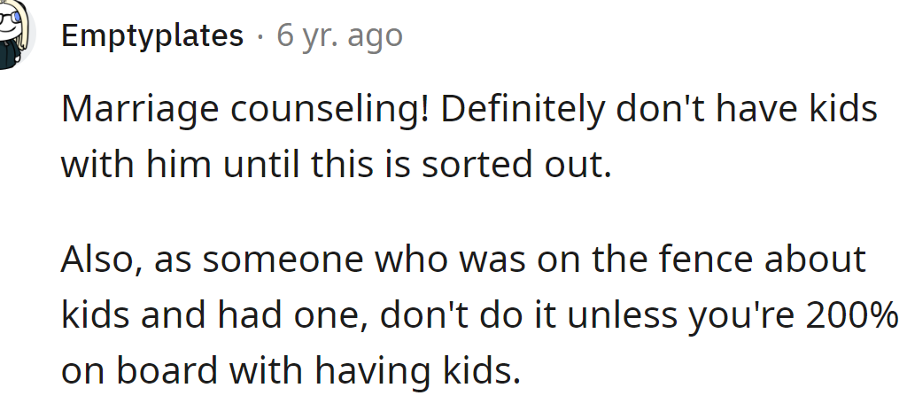 Maybe marriage counseling could help them