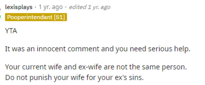 It was definitely a bit of an innocent comment, and honestly, a lot of people talk like that because of their hospitality.