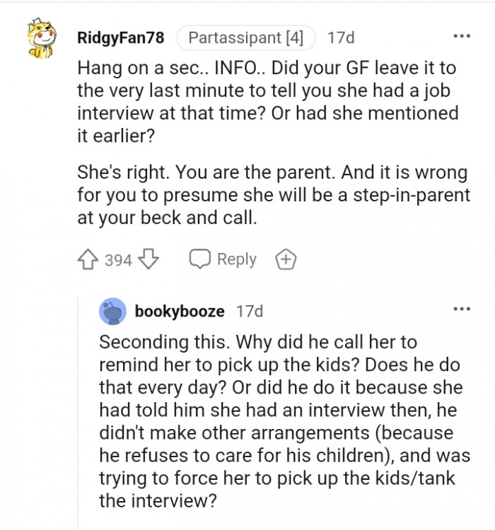 Why would he force her to pick up his kids?