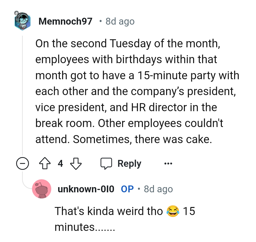 A 15 minute party for celebrants of the month