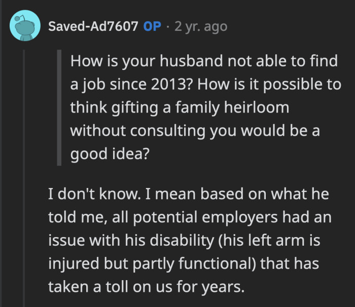 If His Family Is Aware of His Employment, Weren't They Skeptical About Where He Got the Money to Buy a Gift?