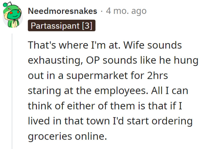 Staring contest with supermarket employees for two hours? Cue the online grocery orders—avoiding the real-life drama!