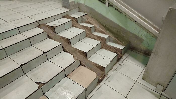 "Wheelchair Ramp Starts And Ends Not On The Respective Ground Levels"