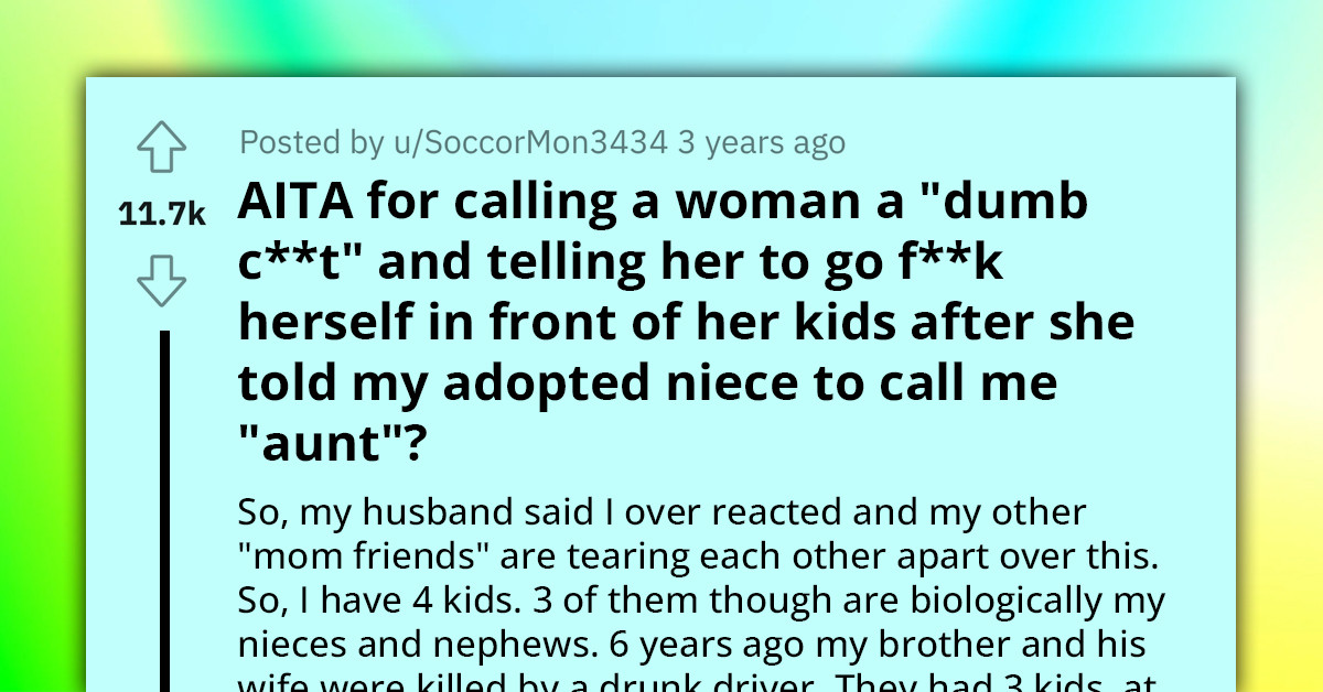 Woman Calls Out Another Mom for Telling Her Adopted Niece to Call Her "Aunt" Instead of "Mom" and OP Retaliated Quickly