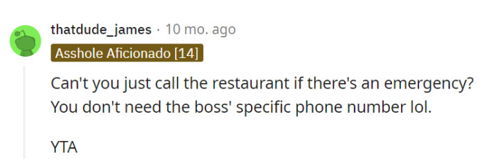 For the parent, requesting the boss's number for emergencies is like searching for a unicorn in a petting zoo.