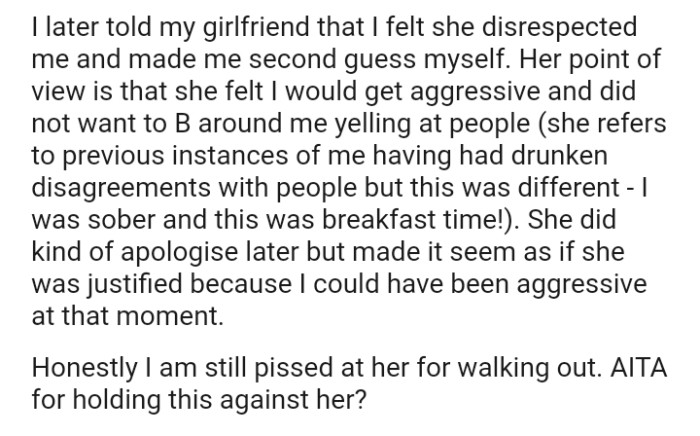 She did kind of apologise later but made it seem as if she was justified