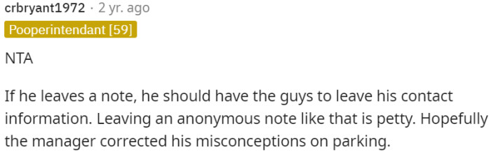 An anonymous note is petty