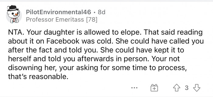 Yes, she definitely could have called and let them know.