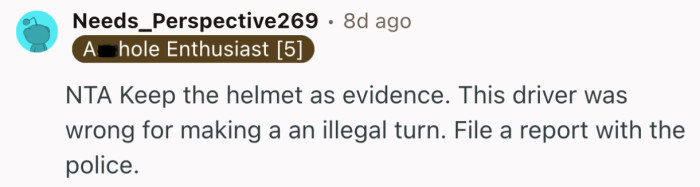 “File a report with the police.”