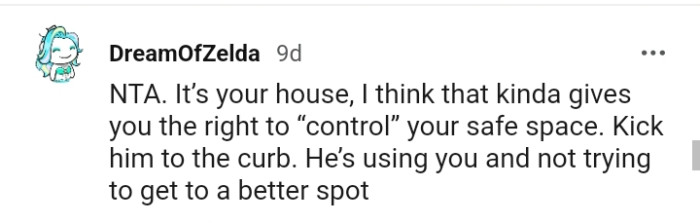 He's not trying to get a better spot.