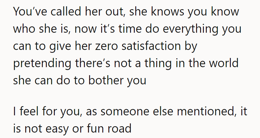 Treat her like a snooze fest—nod, smile, and check the time. Their lives are too exciting for her drama!