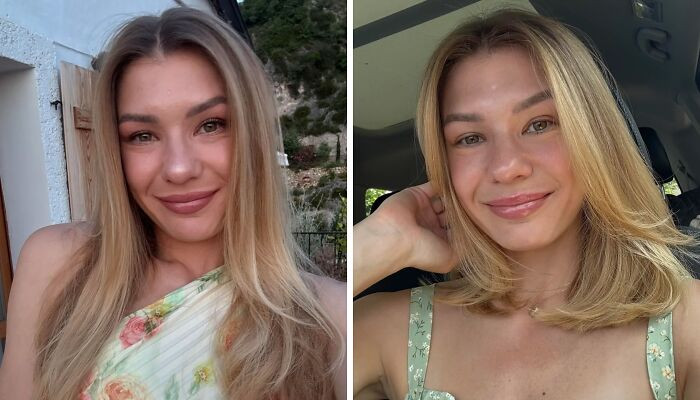 "Never Thought I’d Cut It Shorter But Now I’m Kind Of Obsessed ☺️"