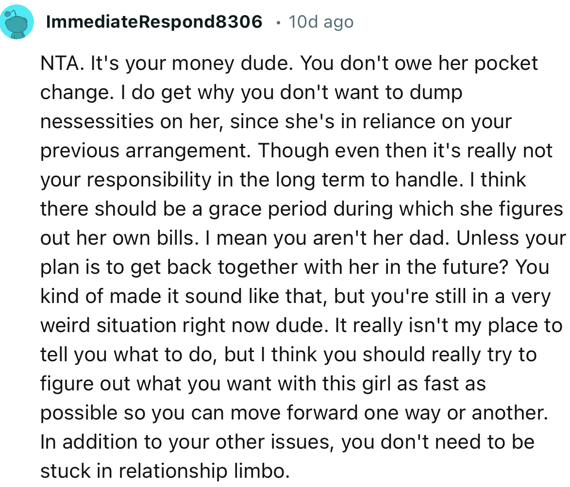 “NTA. It's Your Money, Dude. You Don't Owe Her Pocket Change.”