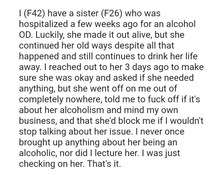 She went off on the OP out of completely nowhere, told her to f**k off