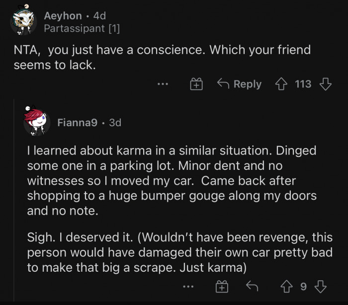 Karma will get you sooner or later.