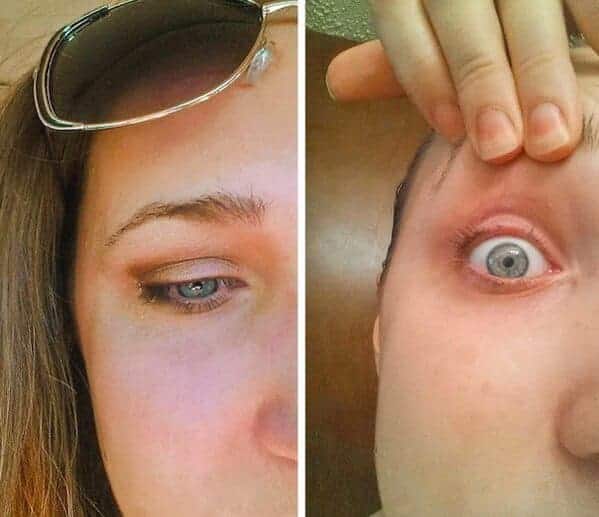 25. “I sneezed while curling my eyelashes.”