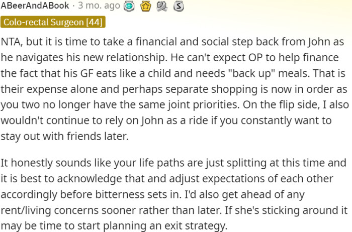 OP shouldn't be expected to finance his girlfriend's specific dietary needs