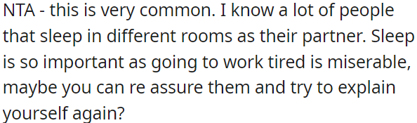 Many people sleep separately for better sleep.