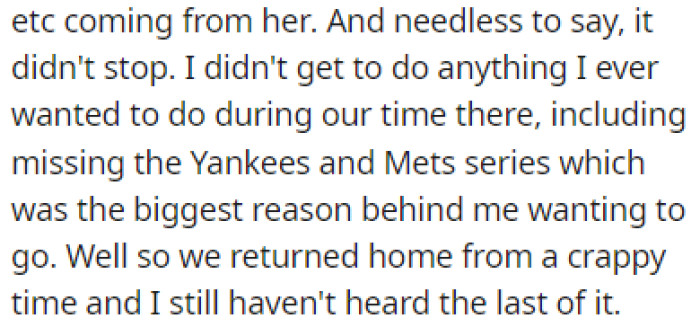 OP's girlfriend spent the entire time complaining about every little thing