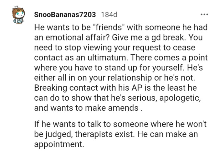 There comes a point you have to stand up for yourself