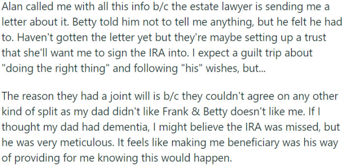 Tensions rise as a looming trust, accompanied by guilt trips and conflicting wishes, casts a shadow over the situation