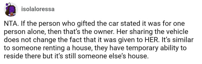 The gift was intended for OP's niece, so she should be considered the owner