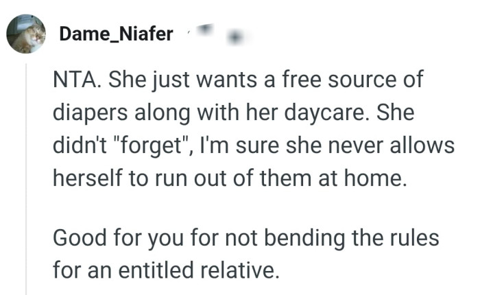 The OP did right not to bend the rules for anyone including the SIL