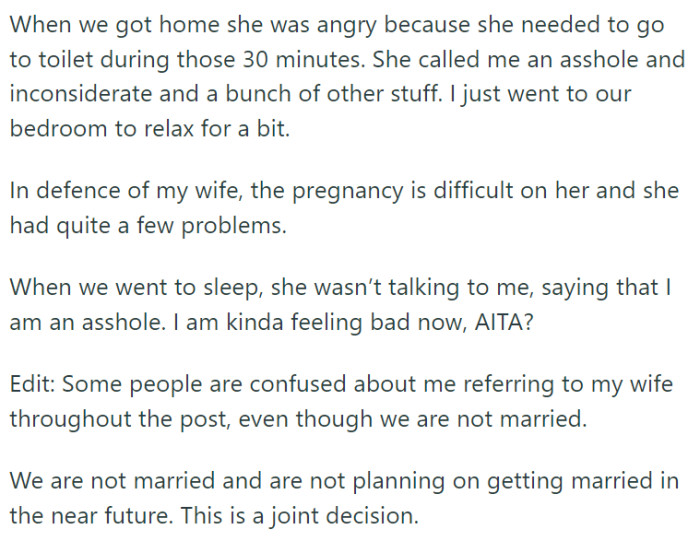 Before the pregnancy, their relationship was smooth sailing. However, the tides have since changed.