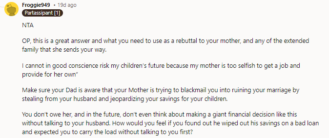 You don’t owe her,