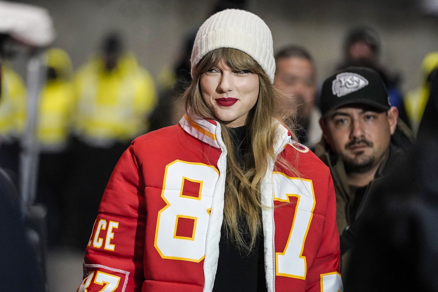 Previously, Taylor had been seen wearing official Chiefs gear while watching Travis play.