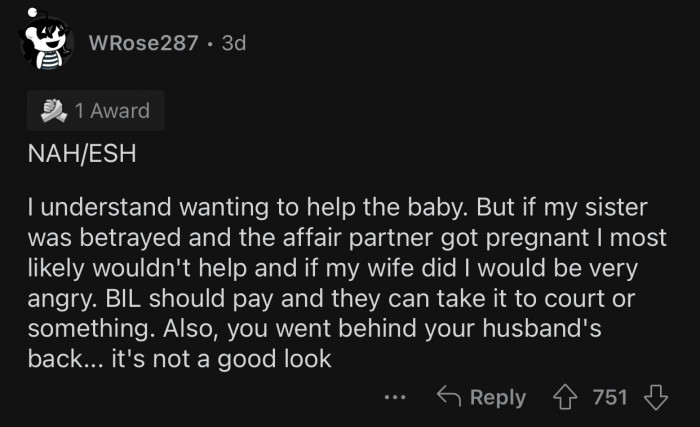 It's not a good look to do that behind your husband's back.