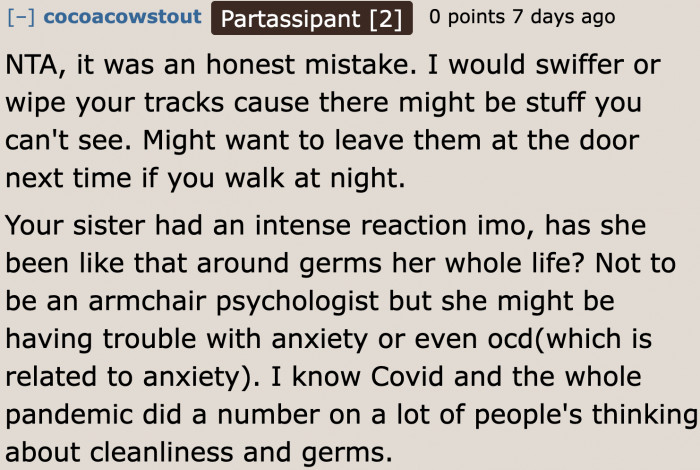 A Redditor believes her sister overreacted.