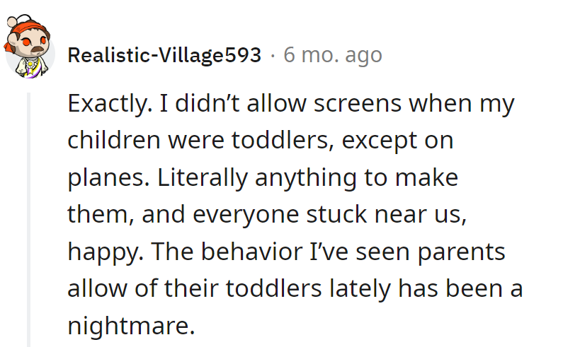 No screens at home, but on planes? Happy kids, happy neighbors.