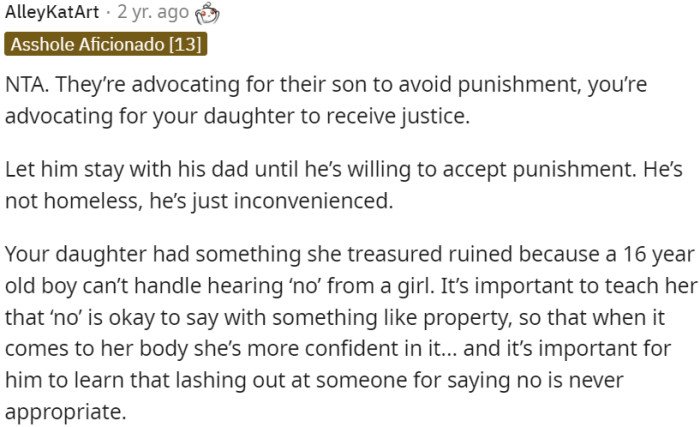 OP's stepson should stay with his father until he is willing to accept the consequences of his actions.