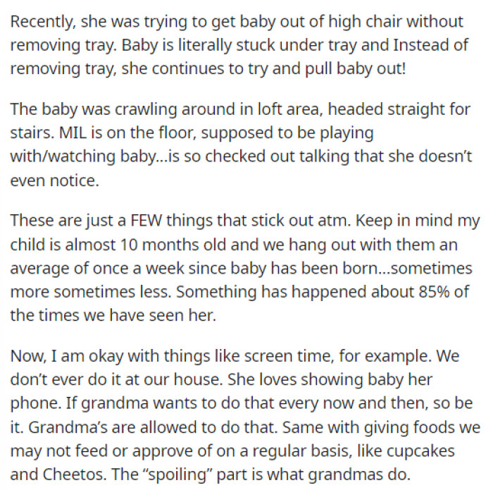 OP gives a little info on what she's willing to let slide, but obviously these things are just not okay.