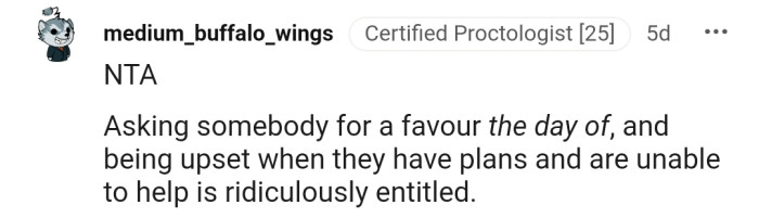 This Redditor feels that OP and her husband are entitled.