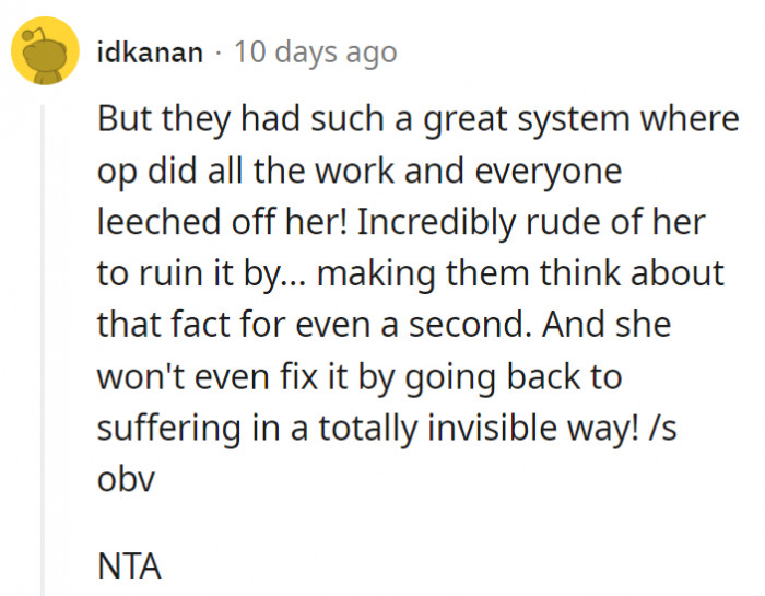 5. OP's in the wrong because she won't fix what she did wrong according to the family