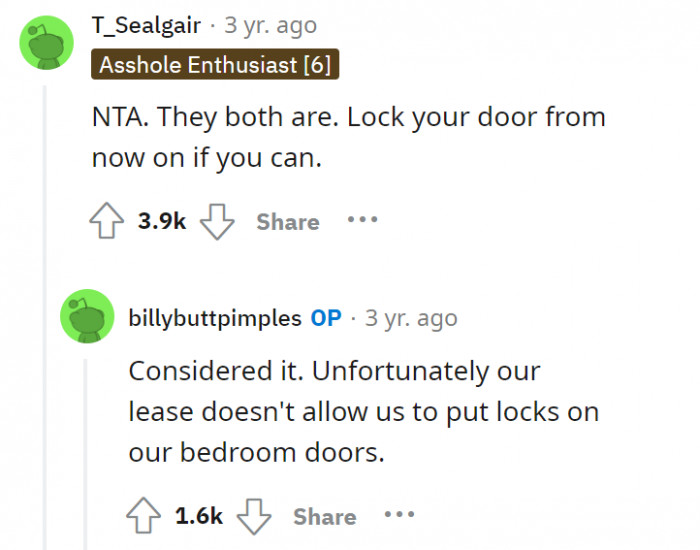 Again with the locks—they aren't allowed!