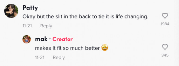 The slit in the back