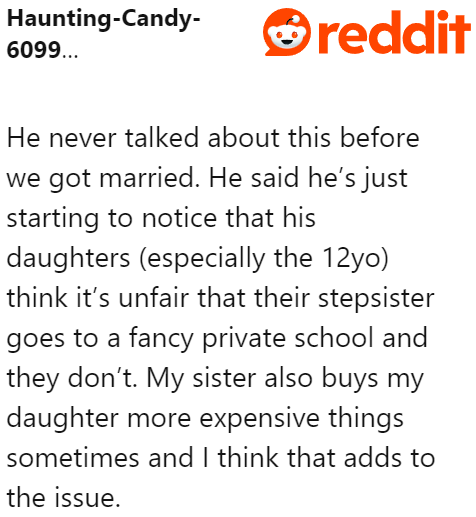 The OP reveals that her daughter receiving expensive items is also an issue for her husband.