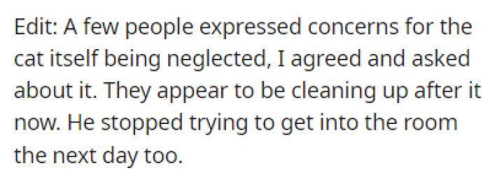 Other Redditors pointed out that it seems like the cat was being neglected